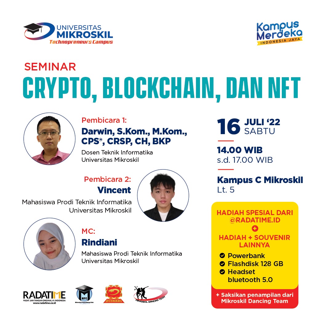 Seminar : Crypto, Blockchain, dan NFT